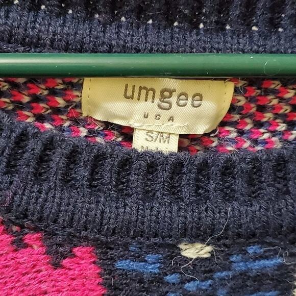 Umgee Aztec oversized fringed statement sleeve sweater size s/m - Picture 4 of 5